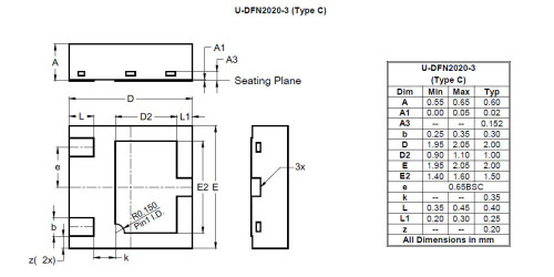 U DFN2020 3 Type C