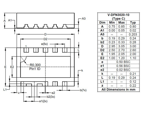 V DFN3020 10 Type C