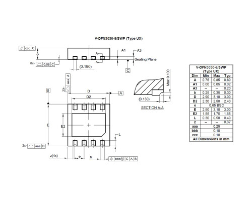 V DFN3030 8 SWP Type UX