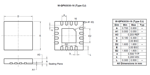 W QFN3030 16 Type CJ RevA